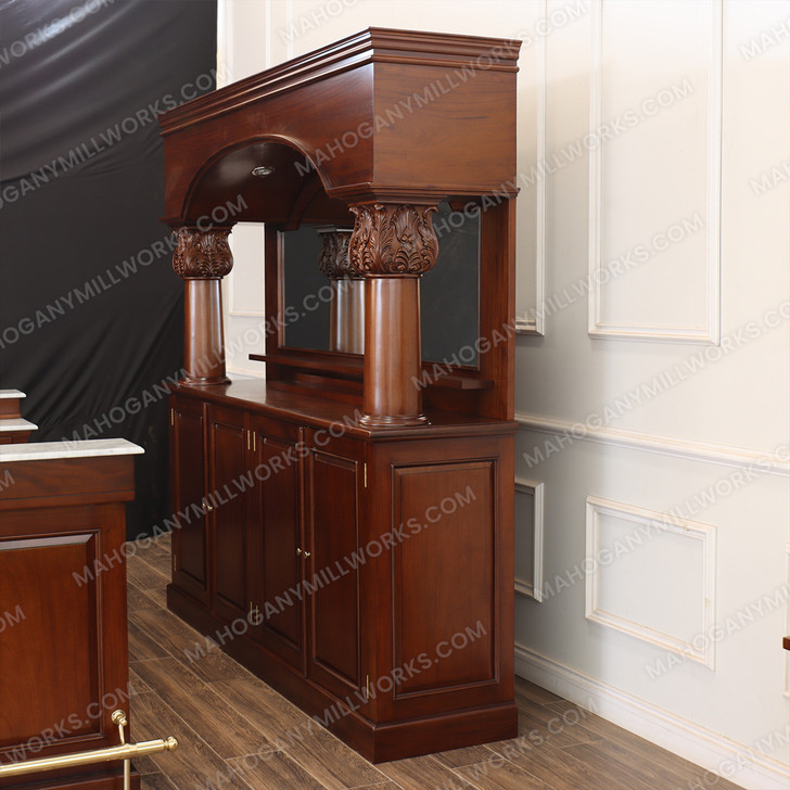 Mahogany U-Shape Horseshoe Pub Bar w/ Marble