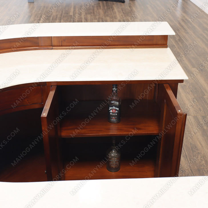 Mahogany U-Shape Horseshoe Pub Bar w/ Marble top