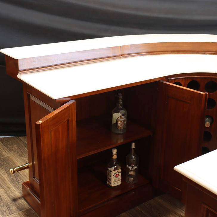 Mahogany U-Shape Horseshoe Pub Bar w/ Marble top