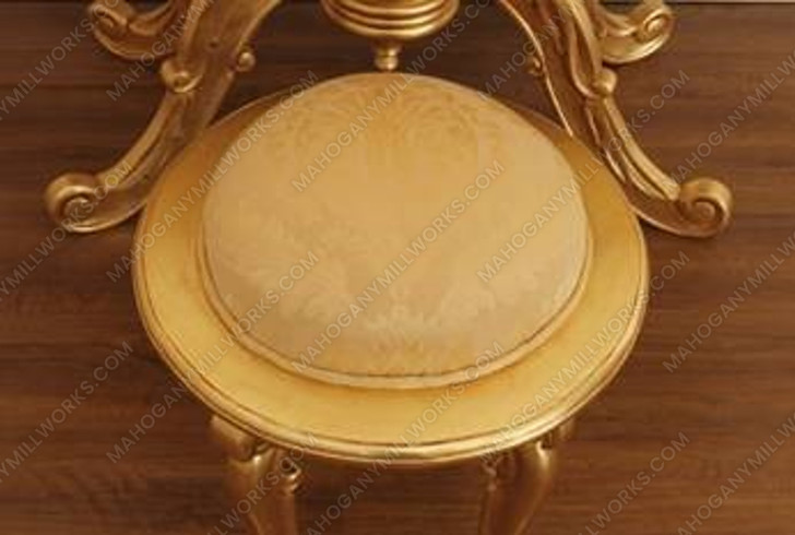 Light Walnut French Rococo Make-up Vanity w/ Stool