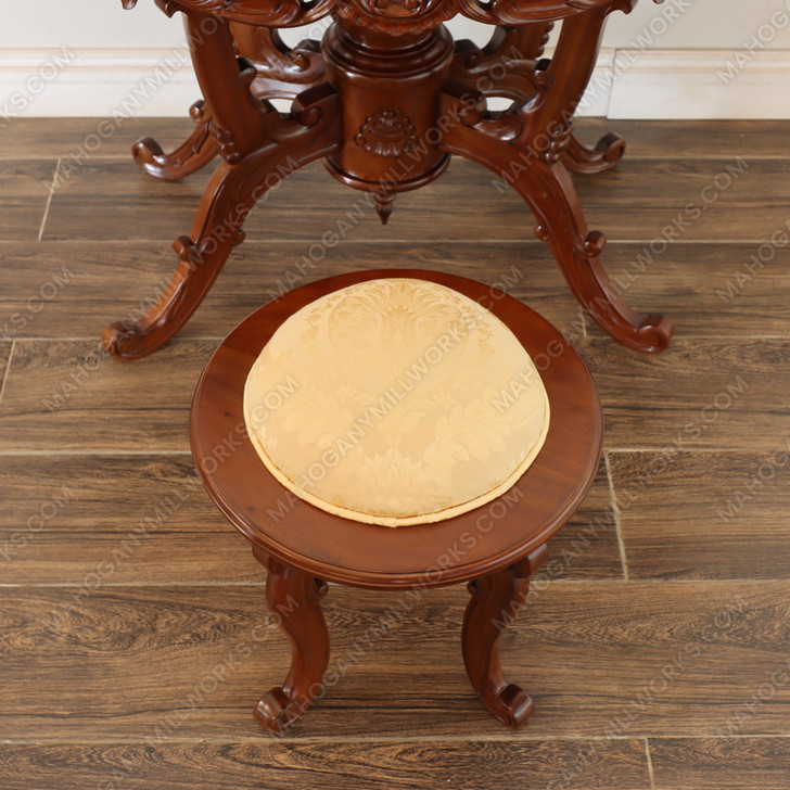 Light Walnut French Rococo Make-up Vanity w/ Stool