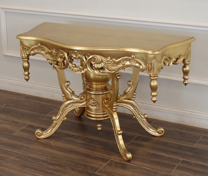 French Gold Leaf Rococo Console Table