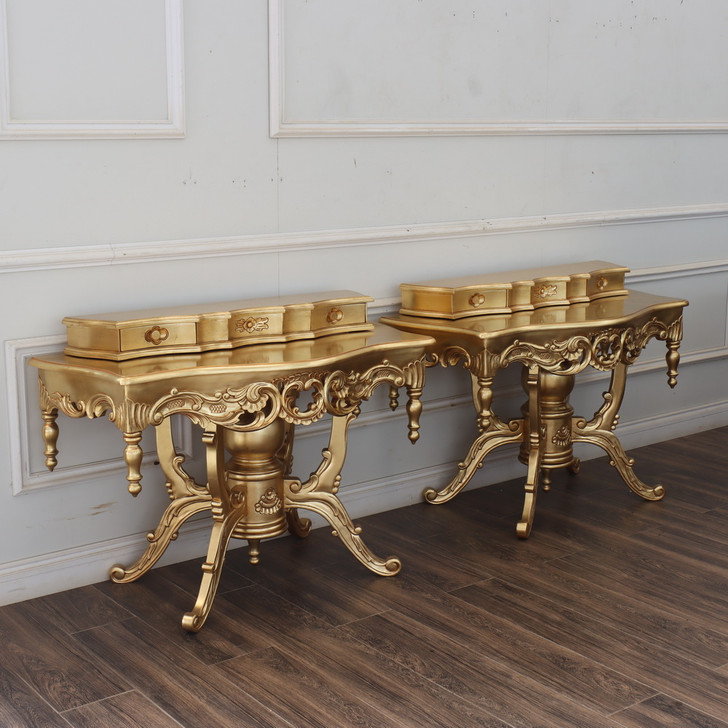 French Gold Leaf Rococo Console Table