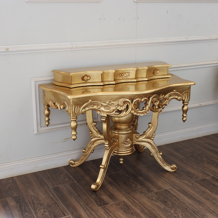 French Gold Leaf Rococo Console Table