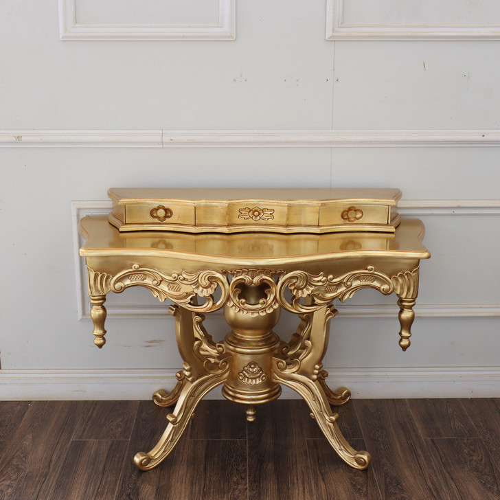French Gold Leaf Rococo Console Table