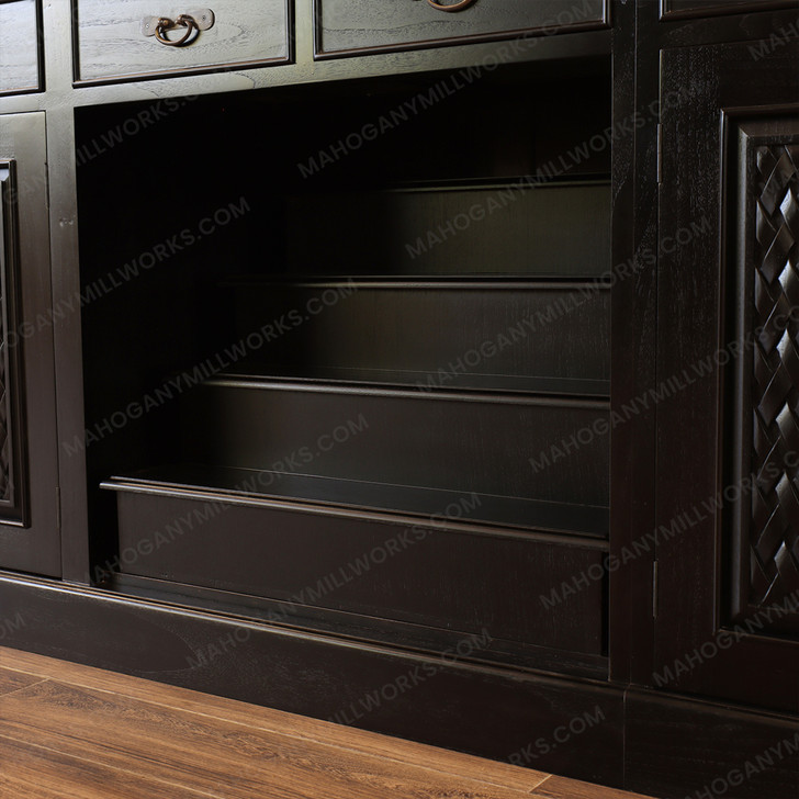 Dark Custom Complete Teak Pub Bar Set w/ Brass Rails