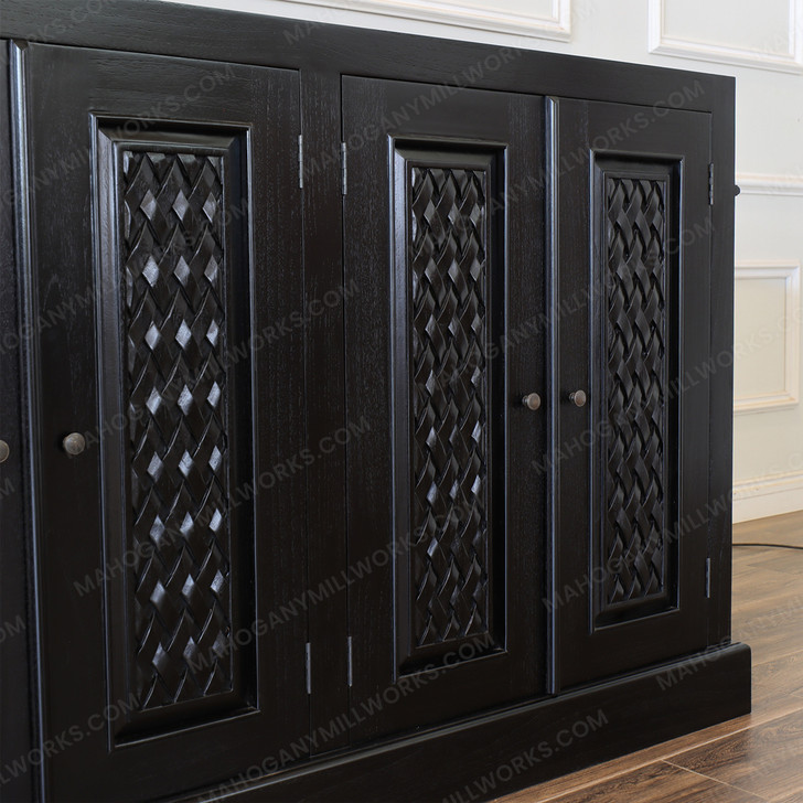 Custom Dark Teak Pub Bar Set w/ Brass Rails