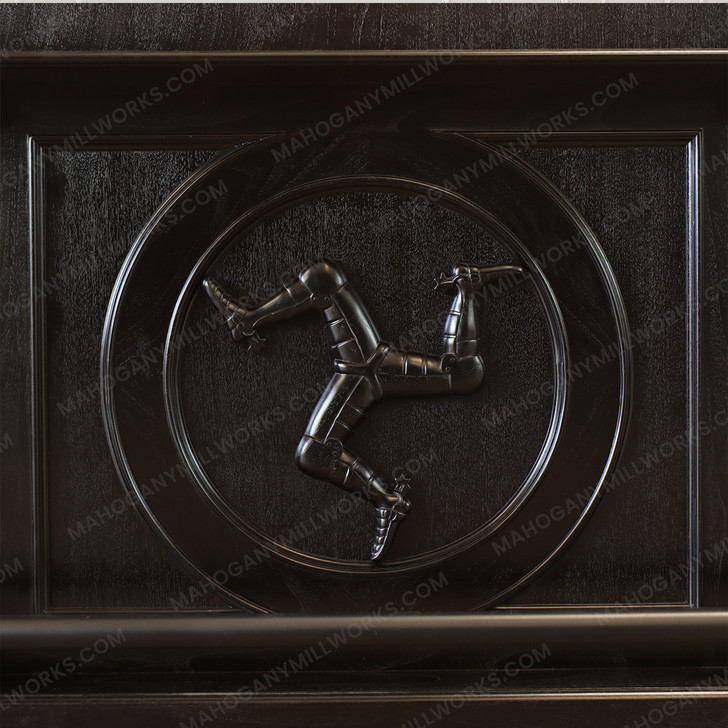 Dark Custom Complete Teak Pub Bar Set w/ Brass Rails