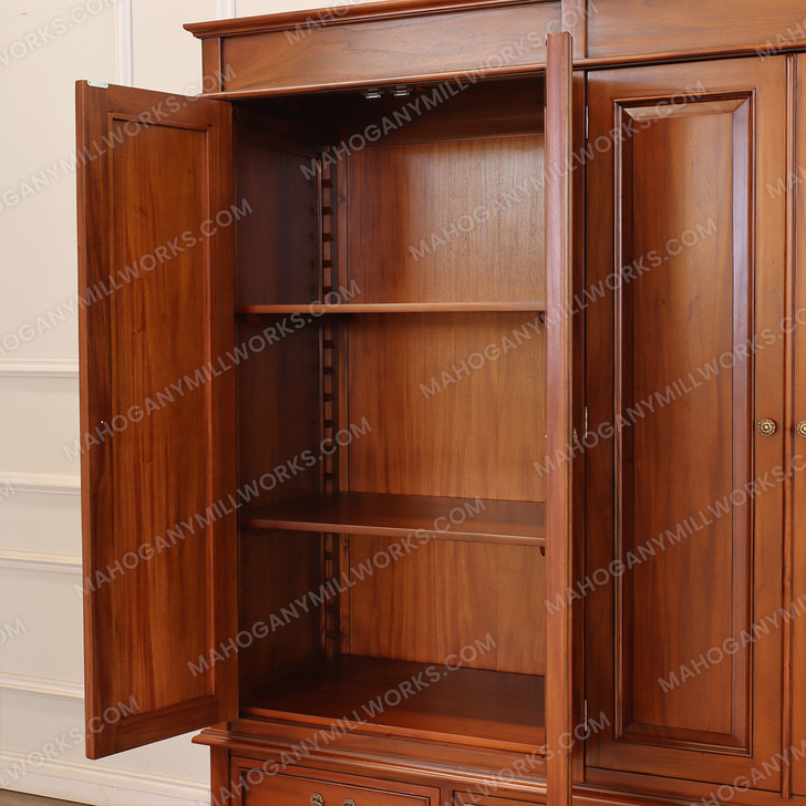 Custom Mahogany 6 Drawer Sleigh Wardrobe