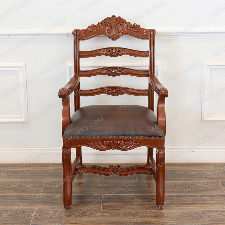 Ladder Back Dining Arm Chairs (2)