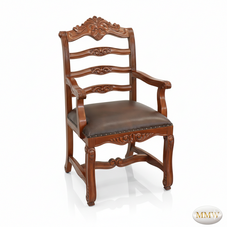 Ladder Back Dining Arm Chairs (2)