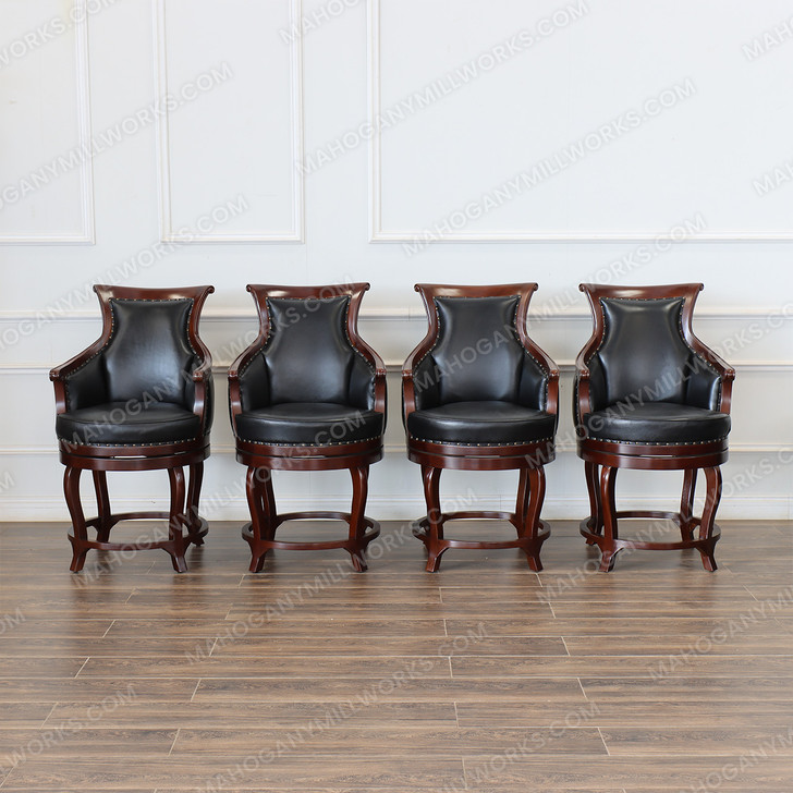 Genuine Leather Counter height Swivel Barstools Pair (2)