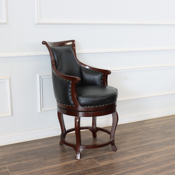 Genuine Leather Counter height Swivel Barstools Pair (2)