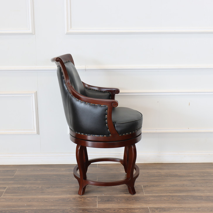 Genuine Leather Counter height Swivel Barstools Pair (2)