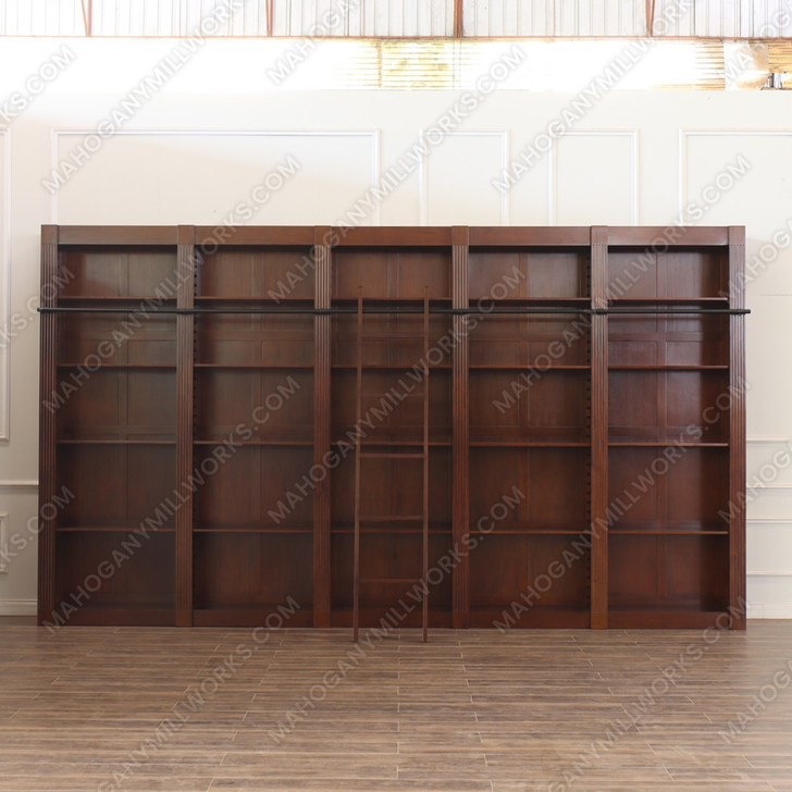 Large Custom Mahogany Open Library  Bookcase Shelfs