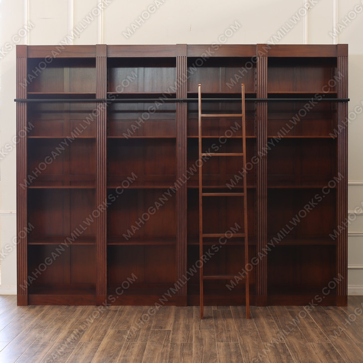 Large Custom Mahogany Open Library  Bookcase Shelfs