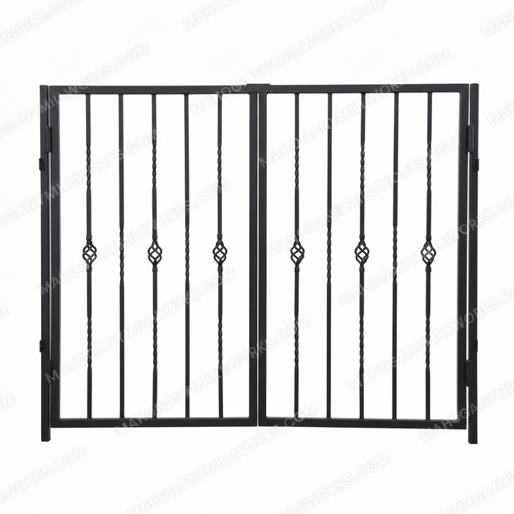 Custom Black Wrought Iron Dog Gate