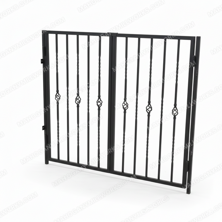 Custom Black Wrought Iron Dog Gate