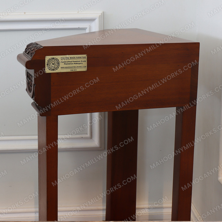 Small Dark Walnut Victorian Gothic Corner Table