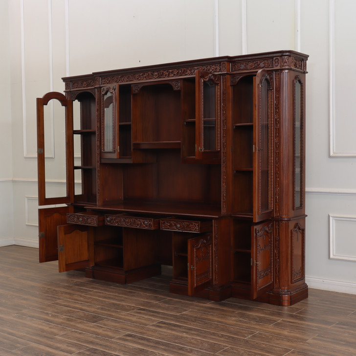 Large Mahogany Resolute Credenza Bookcase