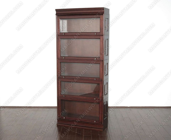 Mahogany 5-Stack Interchangeable Barrister Lawyer's Bookcase