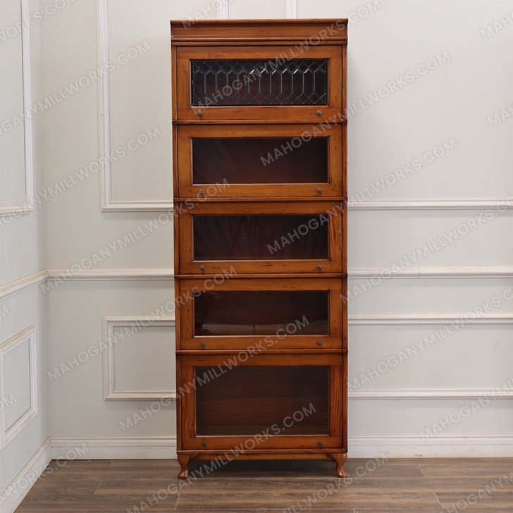 Mahogany 5-Stack Interchangeable Barrister Lawyer's Bookcase