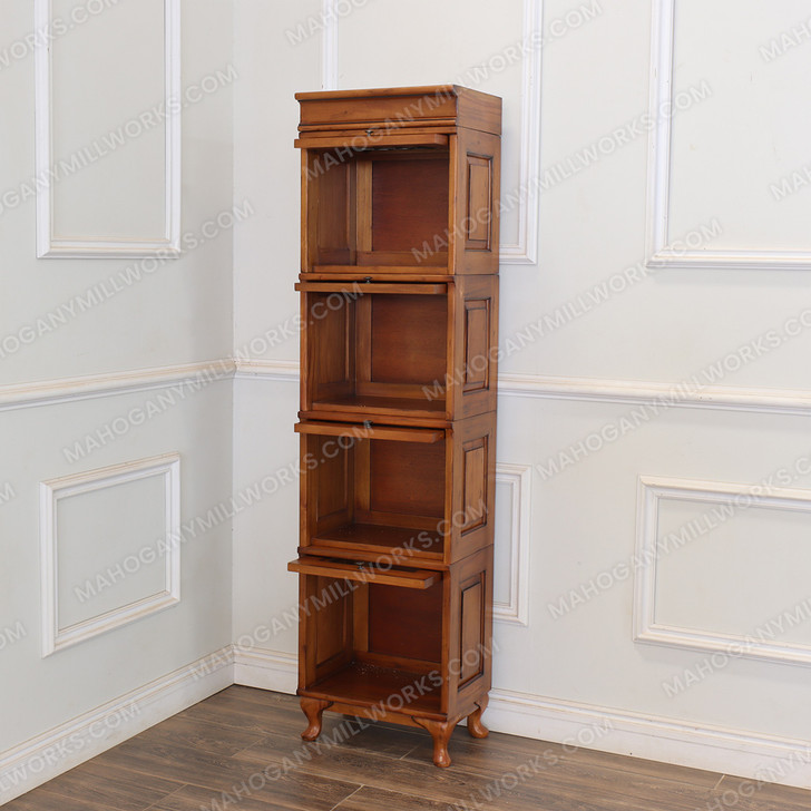 Mahogany 4-Stack Interchangeable Barrister Lawyer's Bookcase