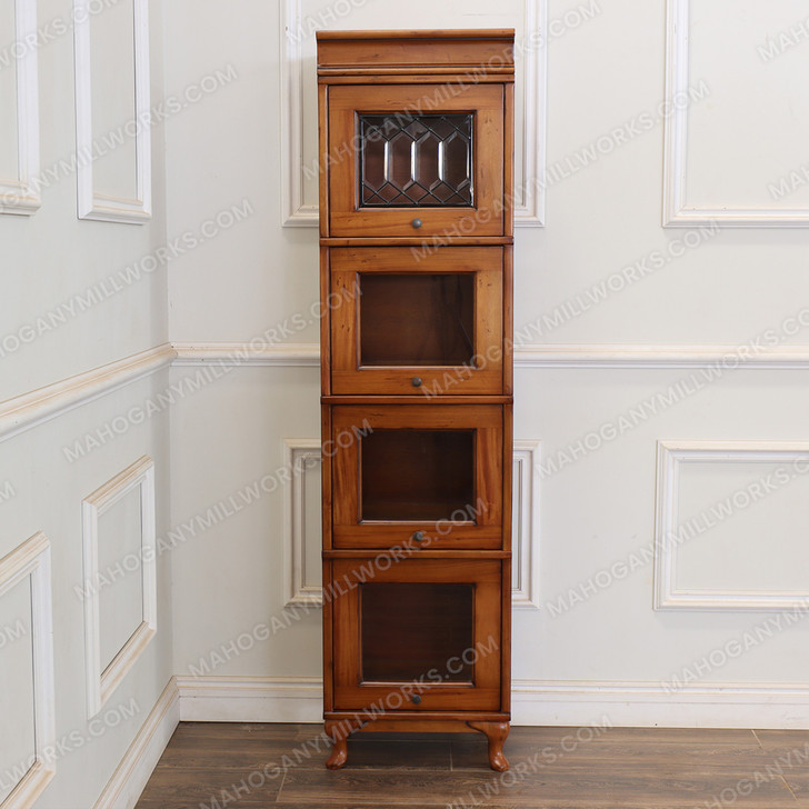 Mahogany 4-Stack Interchangeable Barrister Lawyer's Bookcase