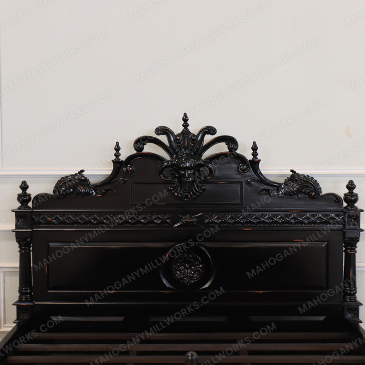 Stained Black Distressed Gothic Gargoyle Bed