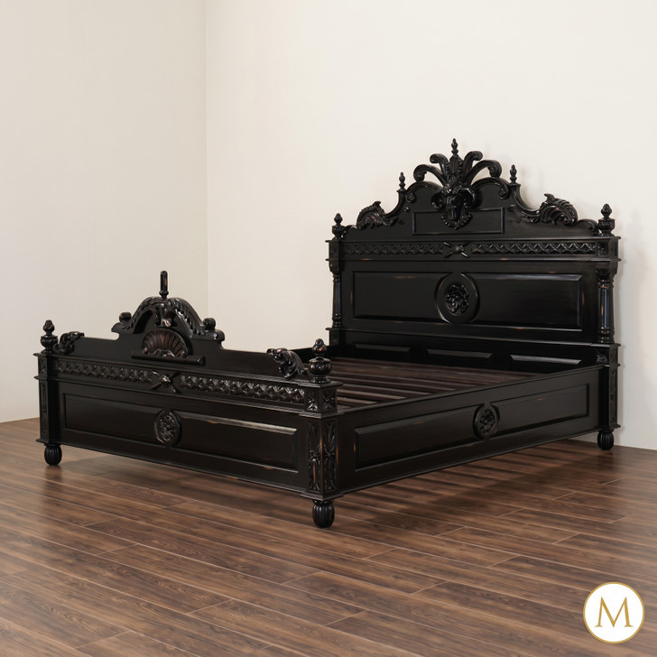 Black Gothic Distressed Gargoyle Bed