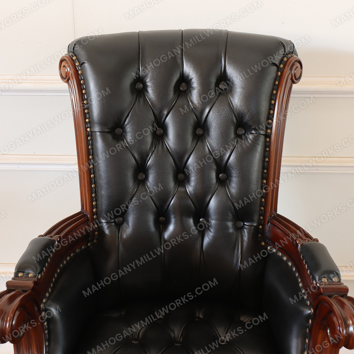 The Grand Black Genuine Leather Office Chair