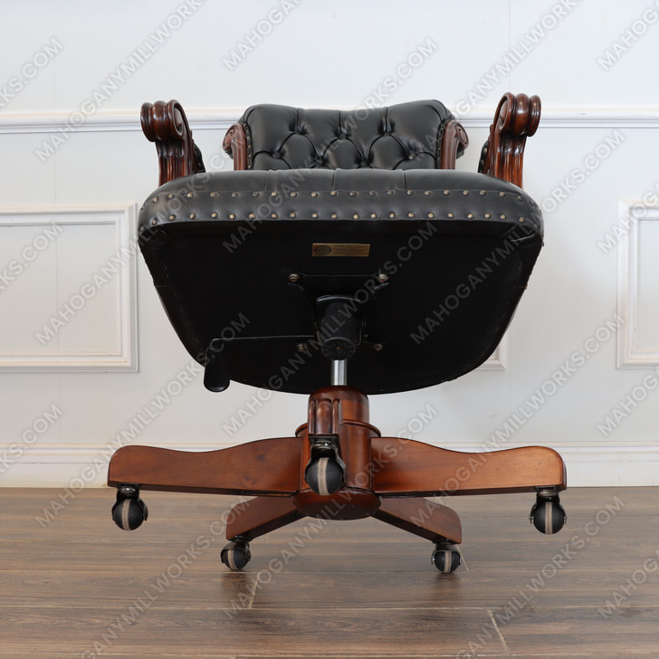 Black Genuine Leather Executive Office Chair