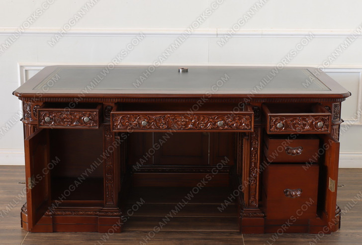 Custom 6ft Executive Office Resolute Desk w/ Leather Top (72" X 36")
