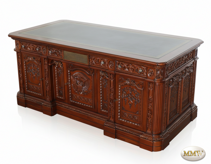 6ft Executive Office Resolute Desk w/ Leather Top (72" X 36")