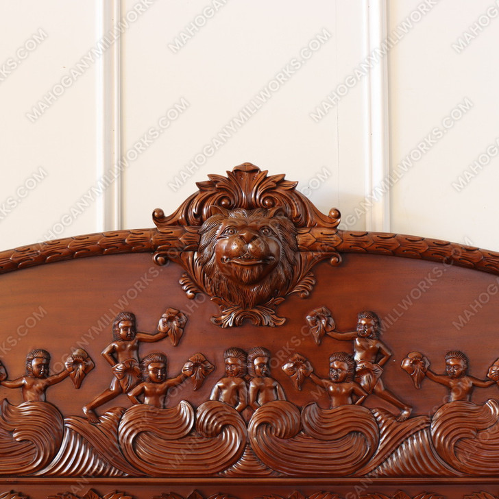 3pc Light Walnut Heavily Ornate Gothic Bedroom set