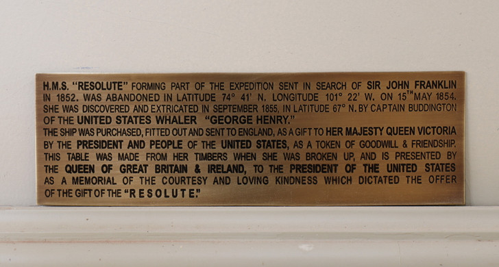 Solid Brass Presidential Resolute Plaque Inscription (8" x 2.5")