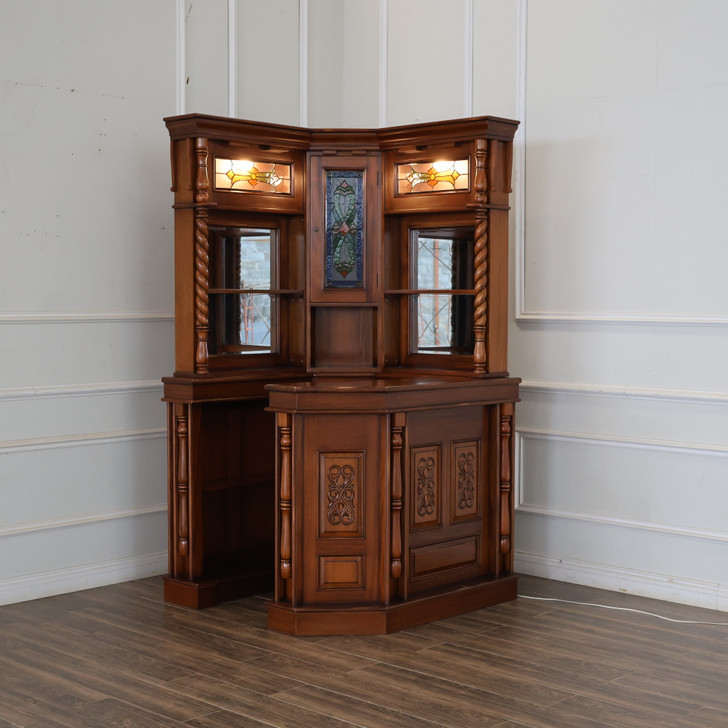Mahogany Victorian Corner Home Bar