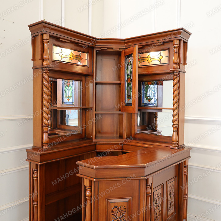 Mahogany Victorian Corner Home Bar