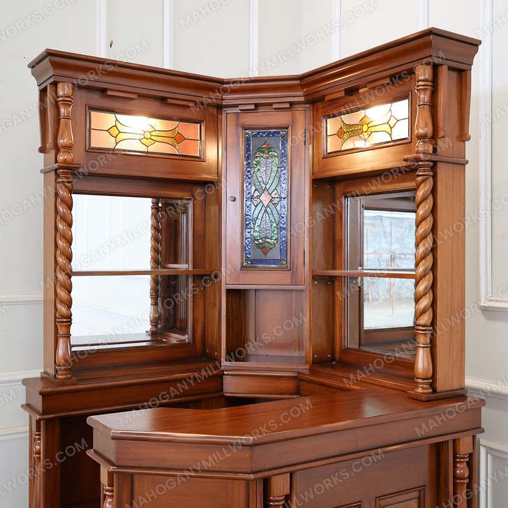 Mahogany Victorian Corner Home Bar