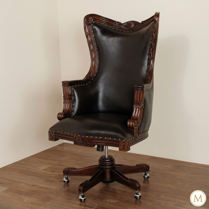 Genuine Leather Resolute Swivel Office Chair
