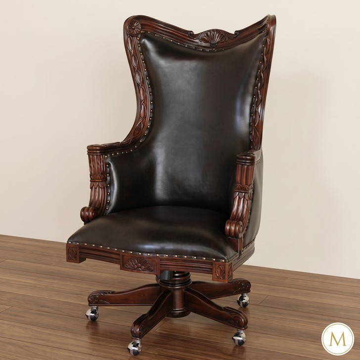Genuine Leather Resolute Swivel Office Chair