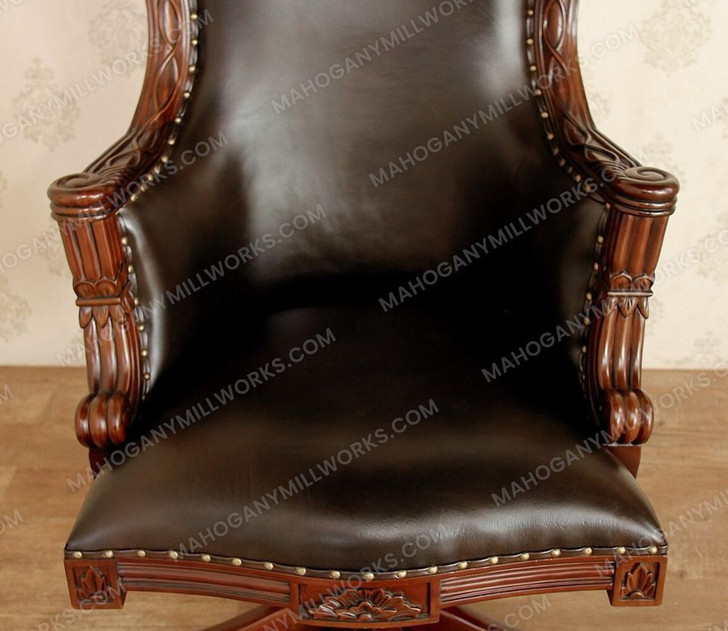 Genuine Leather Resolute Swivel Office Chair