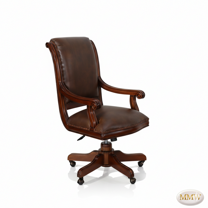 Antique Brown Genuine Leather Executive Office Chair