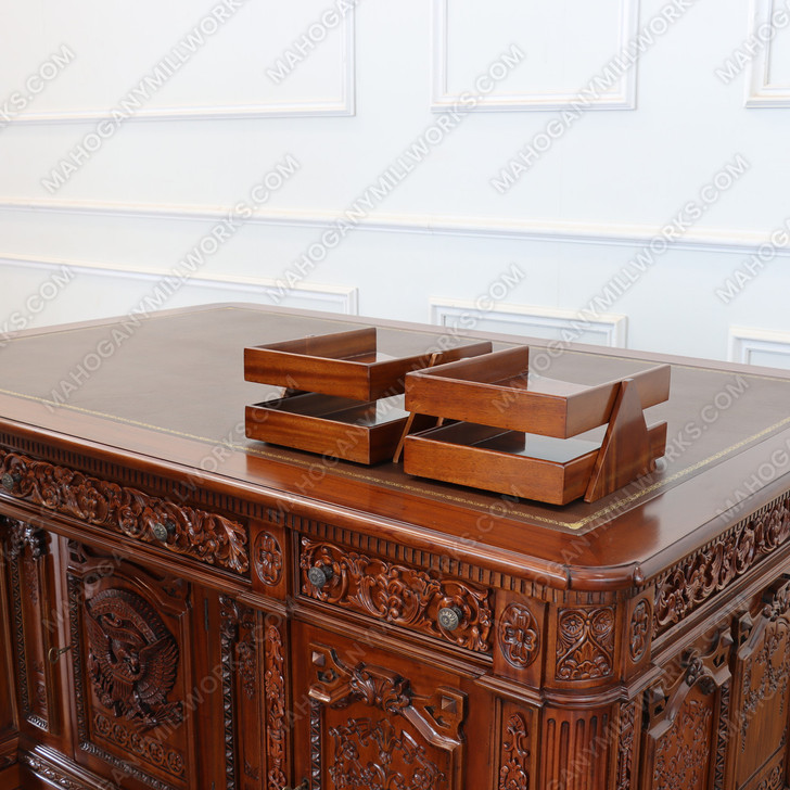 Mahogany 2-stack Paper Tray