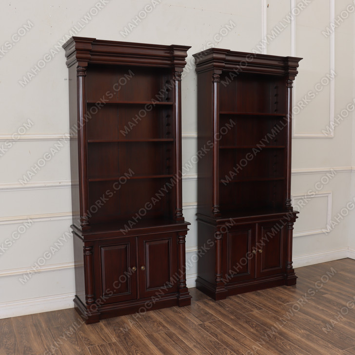 Custom Mahogany Open Bookshelf