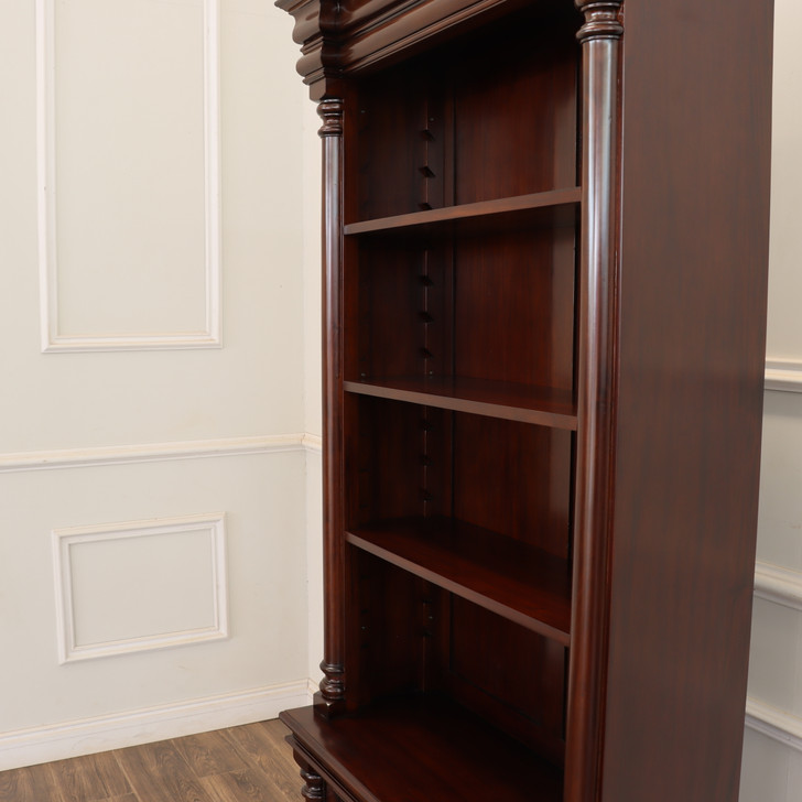 Custom Mahogany Open Bookshelf