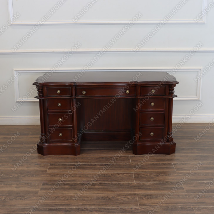 60" Custom Mahogany Desk with Slide Out Wings