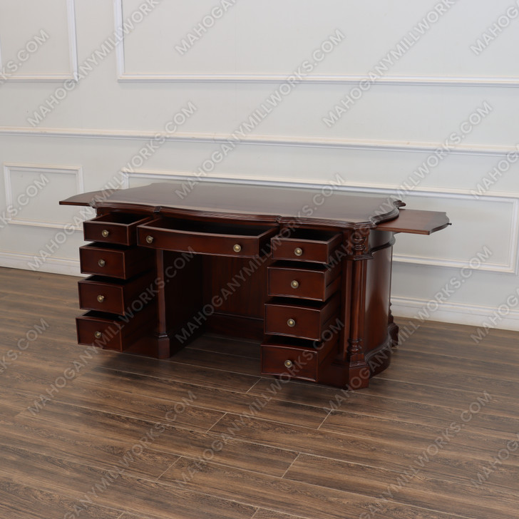 60" Custom Mahogany Desk with Slide Out Wings