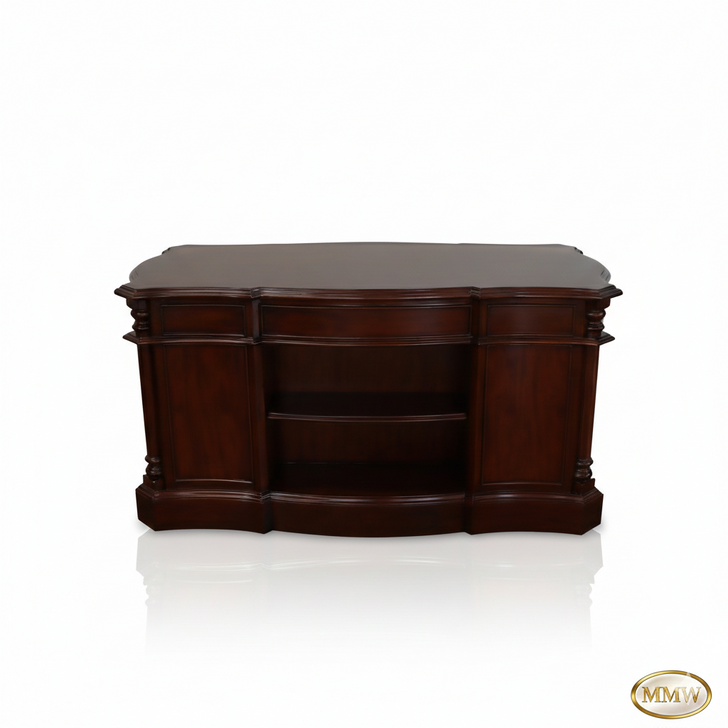 5ft Dark Mahogany Desk with Slide Out Wings