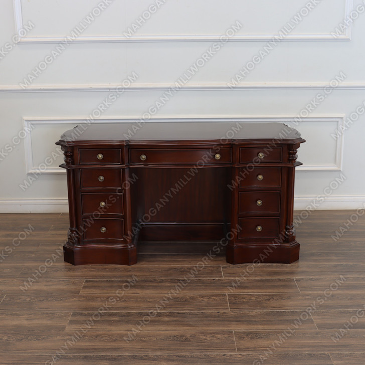5ft Dark Mahogany Desk with Slide Out Wings